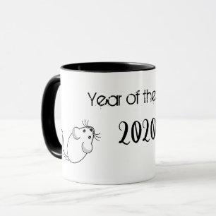 Mug Année de la souris Rat 2020 avec texte