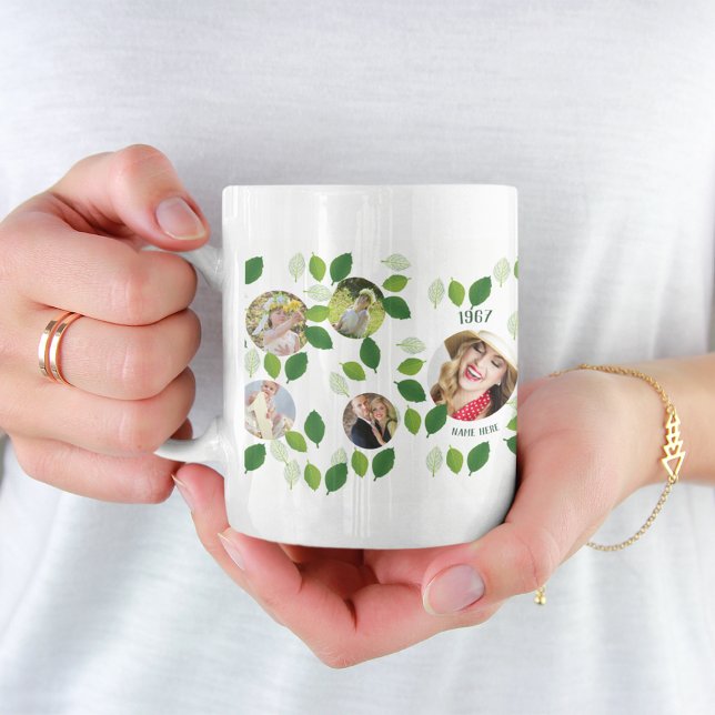 Mug Année de naissance arbre généalogique photo collag (Créateur téléchargé)