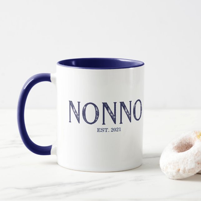 Mug Année d'établissement de Blue Nonno (Avec donut)