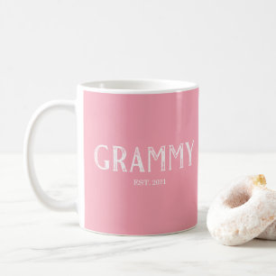Mug Année d'établissement de la Grammy rose