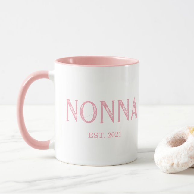 Mug Année d'établissement de Nonna rose (Avec donut)
