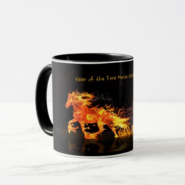 Mug Année du Cheval 2026 (Cheval de Feu) (Devant gauche)