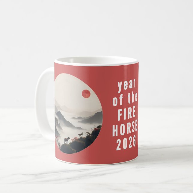Mug Année du Cheval 2026 Nouvel An Chinois  (Devant gauche)
