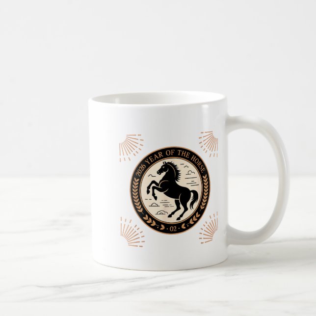 Mug Année du cheval de feu 2026 Nouvel An chinois fest (Droite)