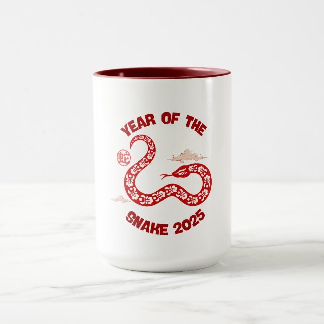 Mug Année du serpent 2025 rouge (Centre)