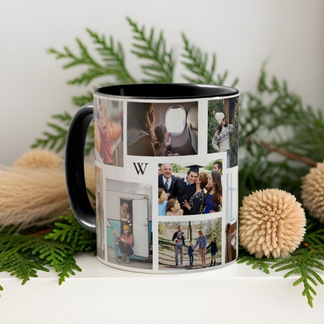 Mug Année en instants Famille Photo Collage Keepsaké C (Year in Moments Family Photo Collage Keepsake Gift Mug)