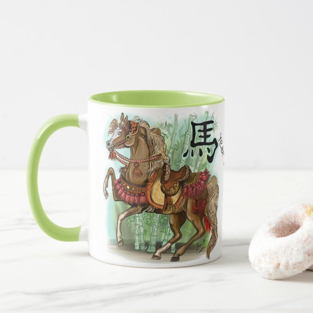 Mug Année zodiaque chinoise du cheval (Avec donut)