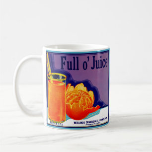 Mug Années 1930 Plein o’ Juice orange crate étiquette 