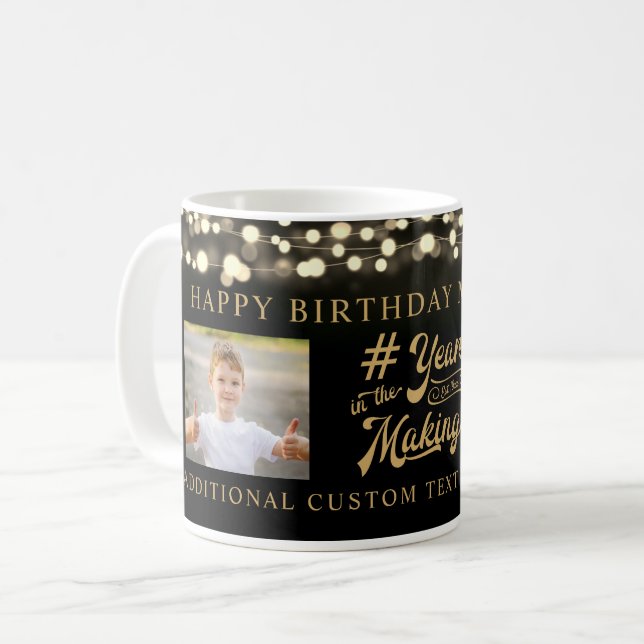 Mug ANNÉES D'ANNIVERSAIRE DANS LA FABRICATION Black Go (Devant gauche)
