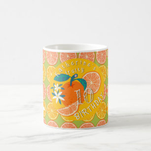 Mug Anniversaire 10 ans Orange Fruité Vert
