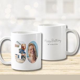 Mug Anniversaire 30 ans personnalisé avec deux photos 