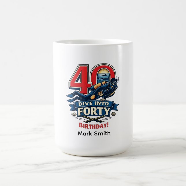 Mug Anniversaire 40 ans plongée  (Centre)