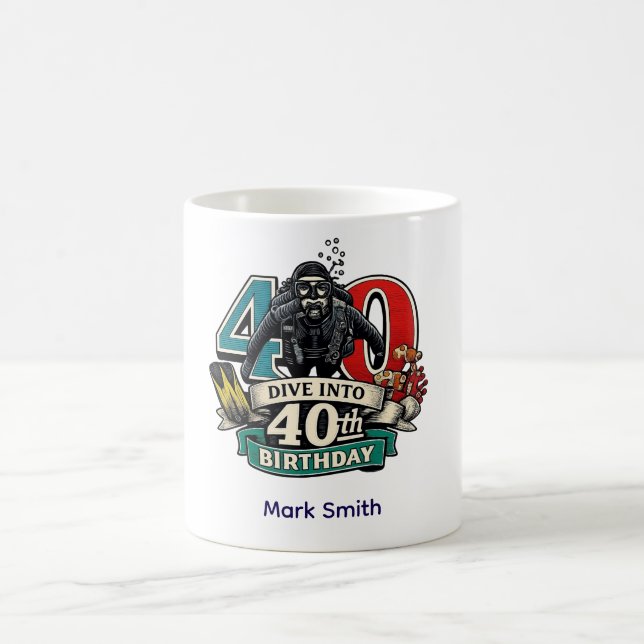 Mug Anniversaire 40 ans plongée  (Centre)