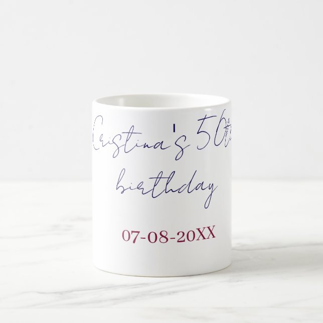Mug anniversaire 50 ans anniversaire mariage ajouter n (Centre)