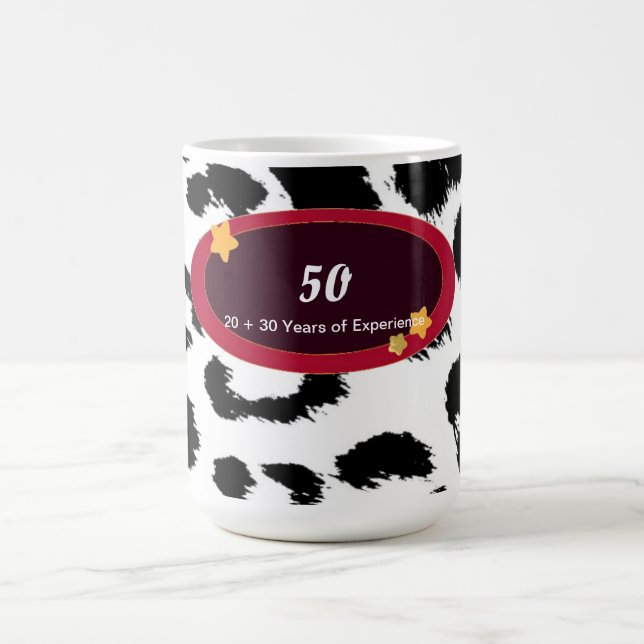 Mug Anniversaire 50 ans motif fourrure léopard (Centre)