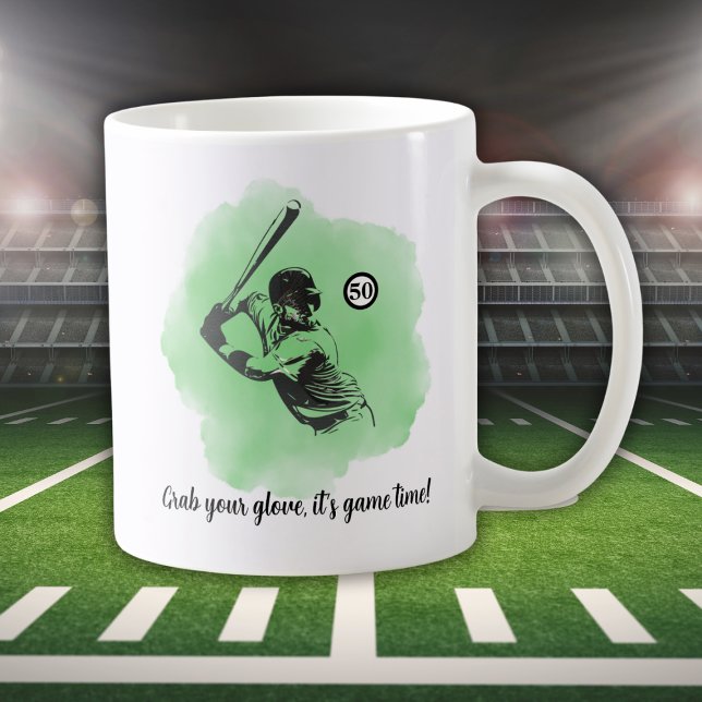 Mug Anniversaire 50 ans pour homme Baseball Batteur (Créateur téléchargé)