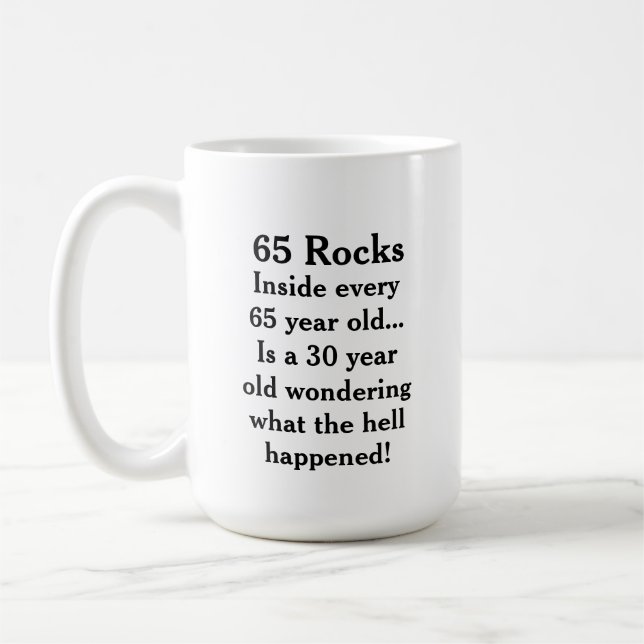 Mug Anniversaire “65 Déchire” Drôle (Gauche)