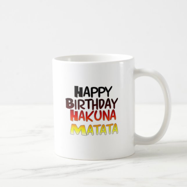 Mug Anniversaire allemand Hakuna Matata Art Imprimer (Droite)