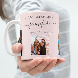 Mug Anniversaire amis blush photos noms