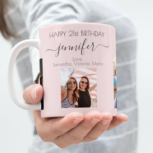 Mug Anniversaire amis blush photos noms (Créateur téléchargé)