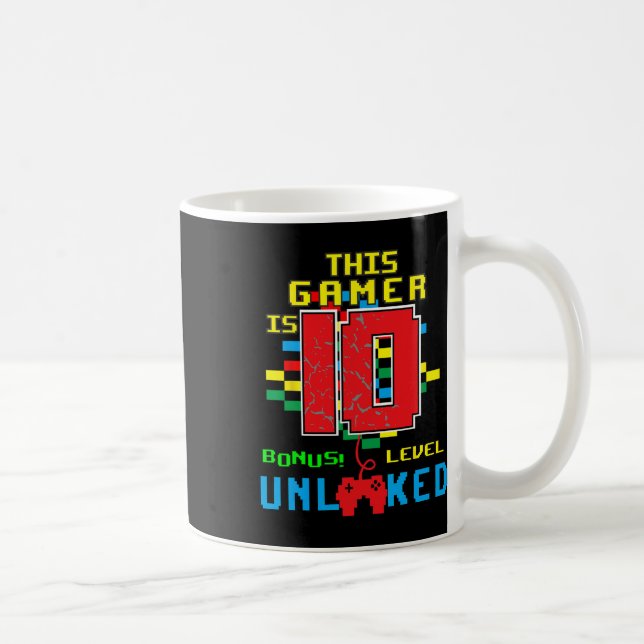 Mug Anniversaire Chemise Vidéo Jeu Déverrouillé Niveau (Droite)