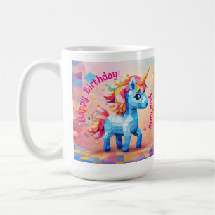 Mug Anniversaire coloré de la licorne Pinata