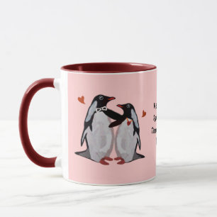 Mug Anniversaire d'amour de pingouin 25ème