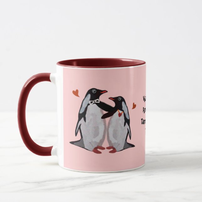 Mug Anniversaire d'amour de pingouin 25ème (Gauche)