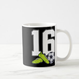 Mug Anniversaire de 16 ans de football pour garçons de