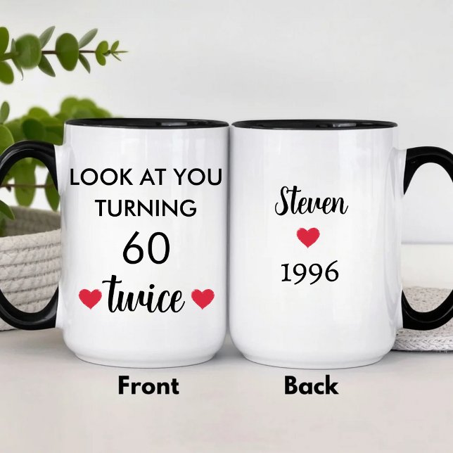 Mug Anniversaire de 60 ans personnalisé drôle (Créateur téléchargé)