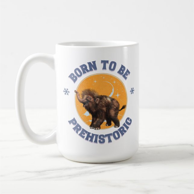 Mug Anniversaire de bébé mammouth préhistorique drôle (Gauche)