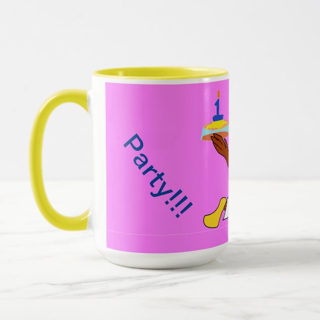 Mug Anniversaire de Ducky Chef Rose  (Gauche)