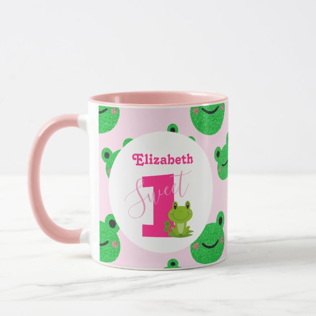 Mug Anniversaire de enfant Party Frog Thème Favoriser (Gauche)