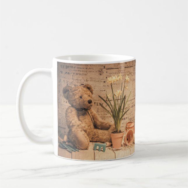 Mug Anniversaire de jardinage d'ours de nounours ou (Gauche)