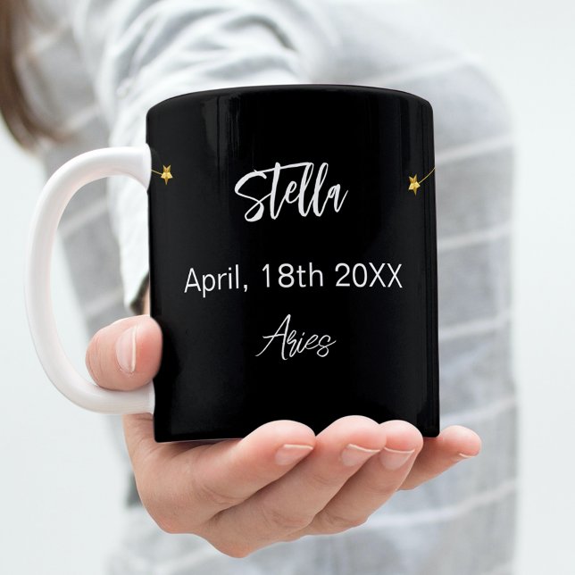 Mug Anniversaire de la constellation d'étoiles Black g (Créateur téléchargé)
