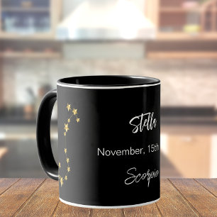 Mug Anniversaire de la constellation d'étoiles Scorpio