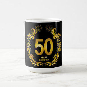 Mug Anniversaire de la Parties scintillant d'or de 50 