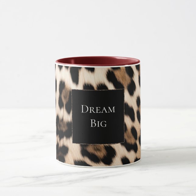 Mug Anniversaire de l'animal léopard crème (Centre)