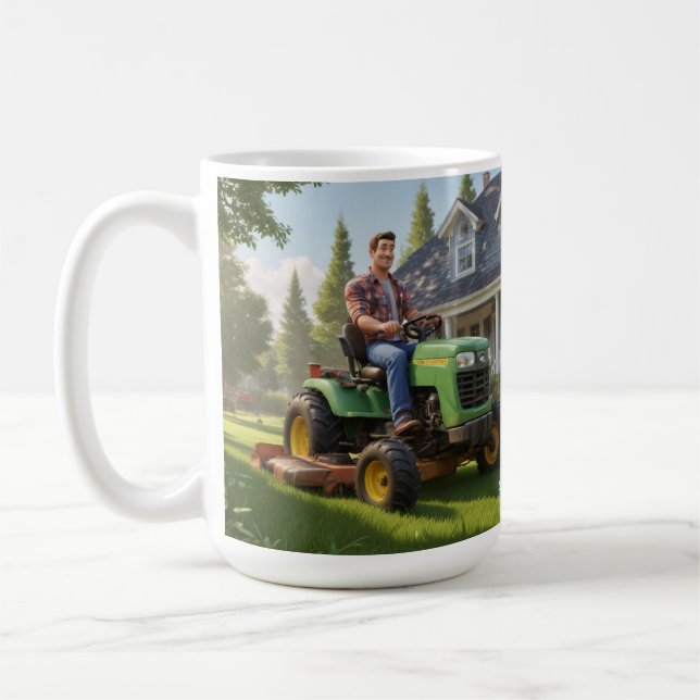 Mug Anniversaire de l'homme de tondeuse (Gauche)