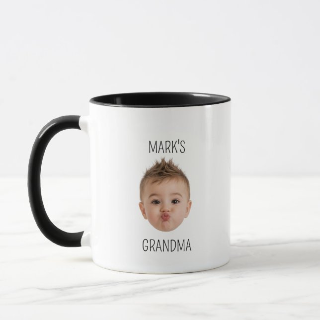 Mug Anniversaire de Mamie, Cadeau de Papa Visage de Bé (Gauche)