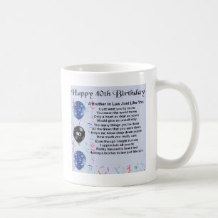 Mug Anniversaire de poème de beau-frère quarantième