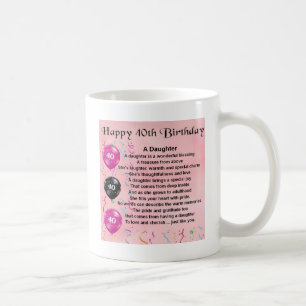 Mug Anniversaire de poème de fille quarantième