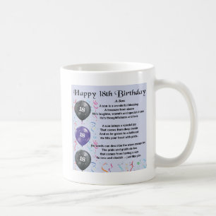 Mug Anniversaire de poème de fils 18ème