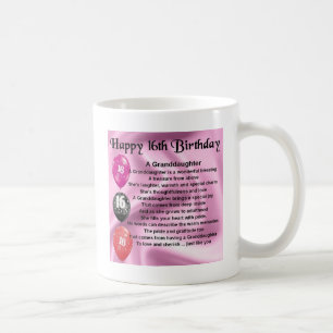Mug Anniversaire de poème de petite-fille 16ème