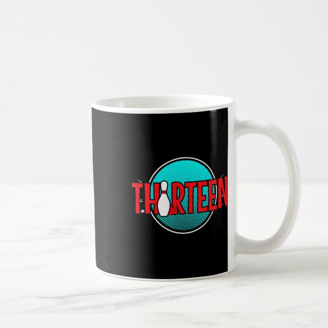 Mug Anniversaire de Quatre Bowling 13 Ans Garçon Anniv (Droite)