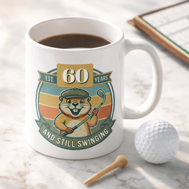 Mug Anniversaire des 60 ans drôle (Golfer Funny Mug. Perfect for 60th, 70th and other birthdays. Celebrate your favorite golfer.)