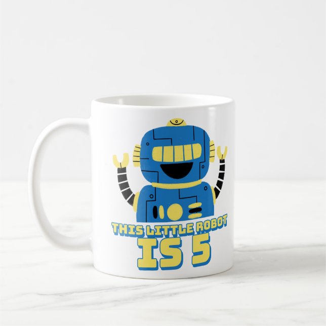 Mug Anniversaire des robots 5 ans (Gauche)