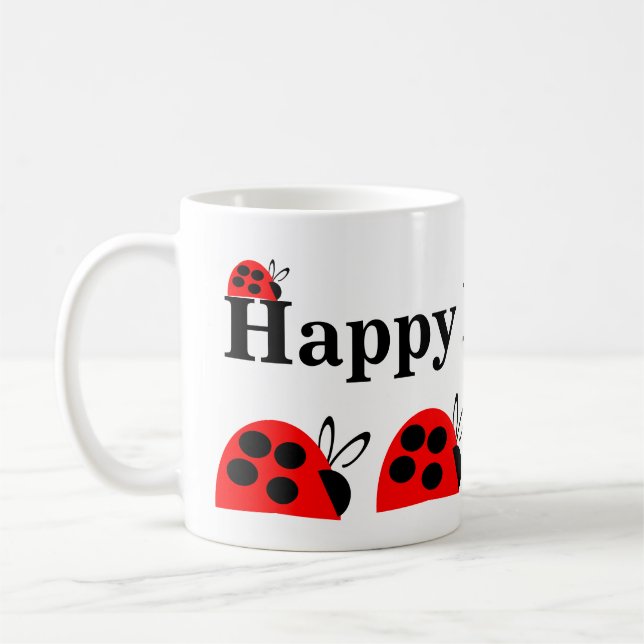 Mug Anniversaire du joli Red Ladybug (Gauche)