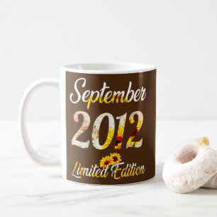 Mug Anniversaire Femme fille tournesol Septembre 2012