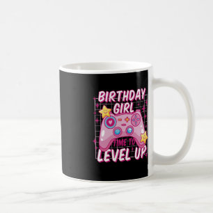 Mug Anniversaire Fille temps de monter le niveau jeu v